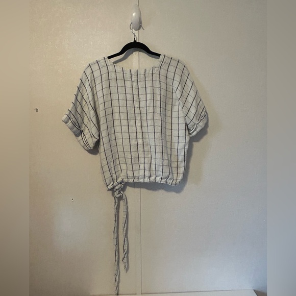 Free People | Checkered Wrap Blouse - Black and White | Size S/P - Picture 7 of 9